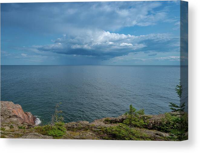Lake Superior Canvas Print featuring the photograph Summer Storm #2 by Gary McCormick