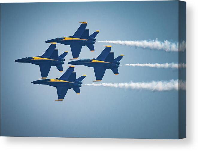 Blue Angels Canvas Print featuring the photograph The Blue Angels #2 by Chris McKenna