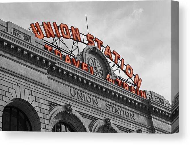 Union Station Canvas Print featuring the photograph Union Station - Denver by Mountain Dreams