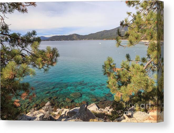 2014 Canvas Print featuring the photograph View Across Lake Tahoe #2 by Jannis Werner