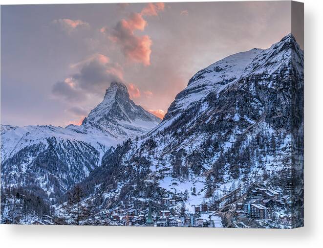 MATTERHORN MOUNTAIN ZERMATT SWITZERLAND ALPINE SNOW Travel Canvas art Prints