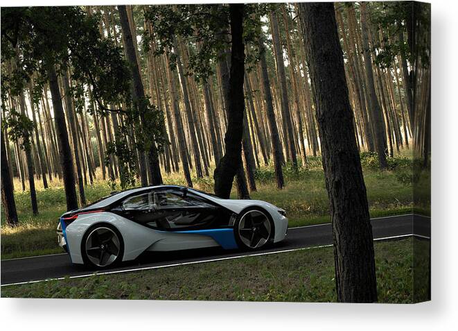 Bmw Canvas Print featuring the digital art BMW #22 by Maye Loeser