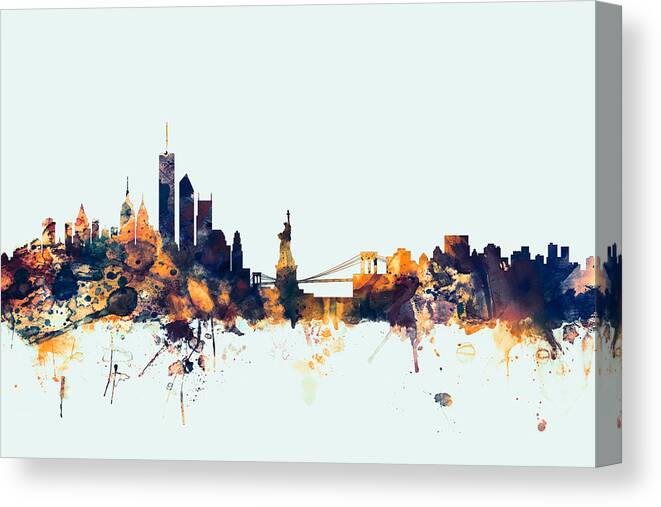 United States Canvas Print featuring the digital art New York Skyline by Michael Tompsett