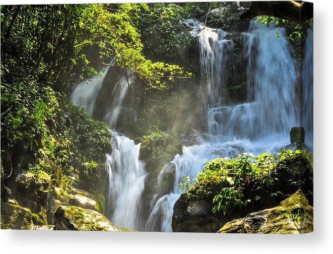 Waterfall Canvas Print featuring the photograph Waterfall scenery #24 by Carl Ning