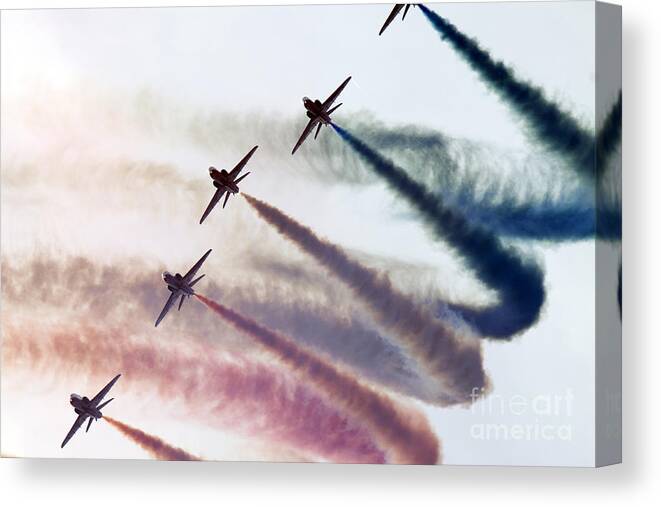 Red Arrows Canvas Print featuring the photograph Red Arrows #27 by Ang El