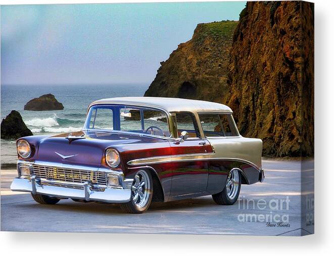 Auto Canvas Print featuring the photograph 1956 Chevrolet Nomad Wagon #3 by Dave Koontz