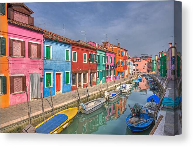 Architecture Canvas Print featuring the photograph Burano - Venice - Italy #3 by Joana Kruse