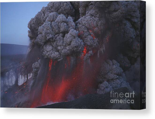 No People Canvas Print featuring the photograph Eyjafjallajökull Eruption, Summit #3 by Martin Rietze