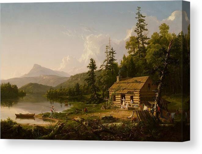 Home In The Woods Canvas Print featuring the painting Home in the Woods #3 by Thomas Cole
