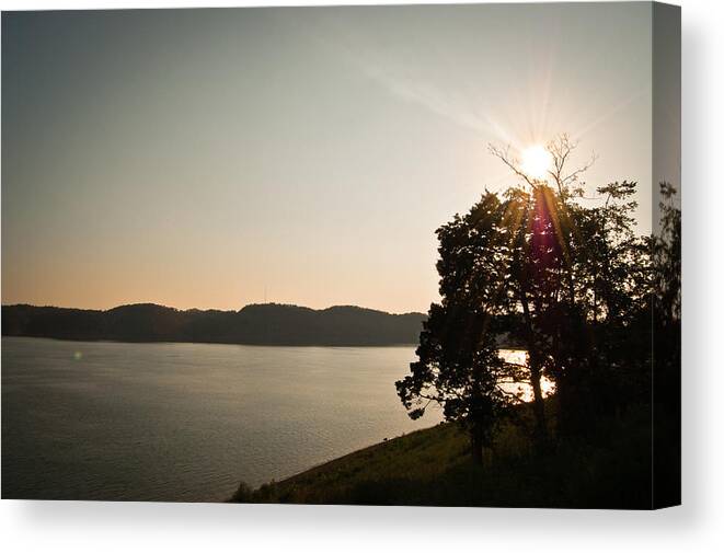 Lake Canvas Print featuring the photograph Lake Cumberland Sunset by Amber Flowers