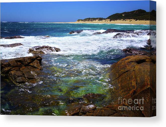 Mouth Of Margaret River Beach Canvas Print featuring the photograph Mouth of Margaret River Beach II #3 by Cassandra Buckley