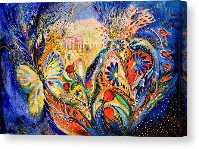 Original Canvas Print featuring the painting The shining of Jerusalem #3 by Elena Kotliarker