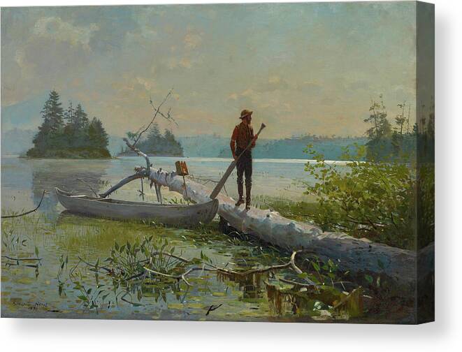 Winslow Homer Canvas Print featuring the painting The Trapper by Winslow Homer