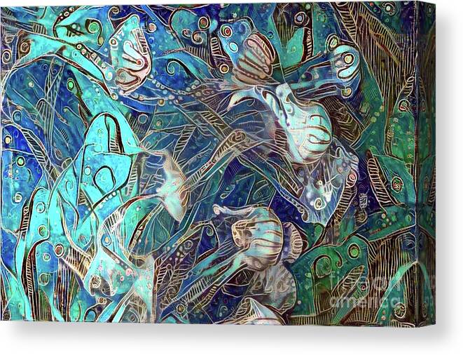 Animal Canvas Print featuring the digital art Abstract Jellyfish #33 by Amy Cicconi