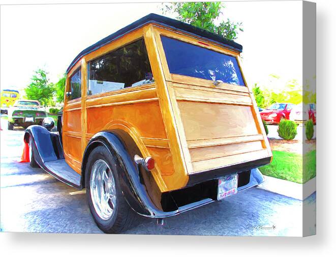  Canvas Print featuring the photograph '34 Woodie Wagon #34 by Phil Mancuso