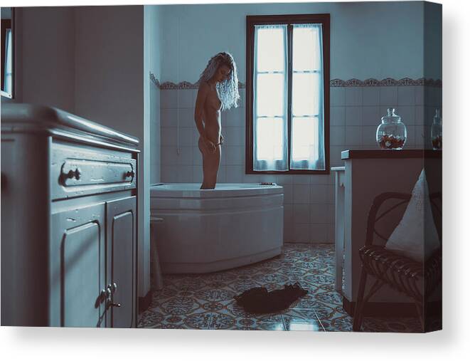 Adult Canvas Print featuring the photograph Tu m'as promis by Traven Milovich