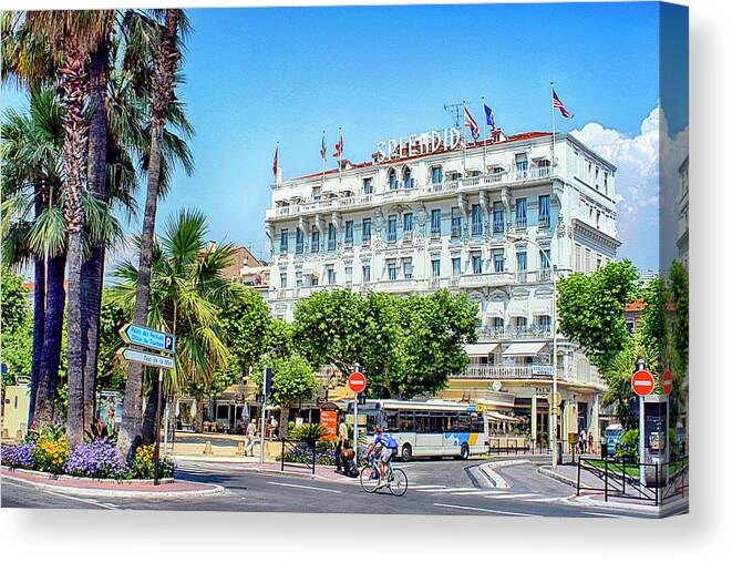 Hotel Splendid Canvas Print featuring the photograph Cannes South of France. #4 by Chris Smith