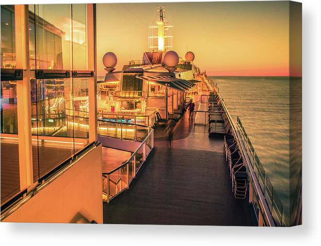Ship Canvas Print featuring the photograph Cruise Ship Deck Or Balcony On Trip To Alaska #4 by Alex Grichenko