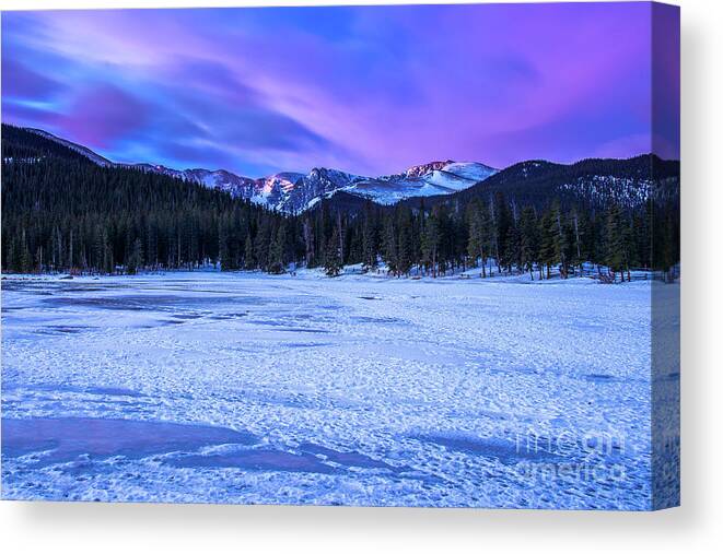 Echo Lake Canvas Print featuring the photograph Echo Lake at Dawn #4 by Twenty Two North Photography