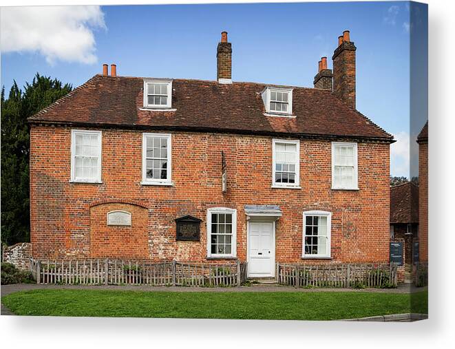 Author Canvas Print featuring the photograph Jane Austens House museum #4 by Shirley Mitchell