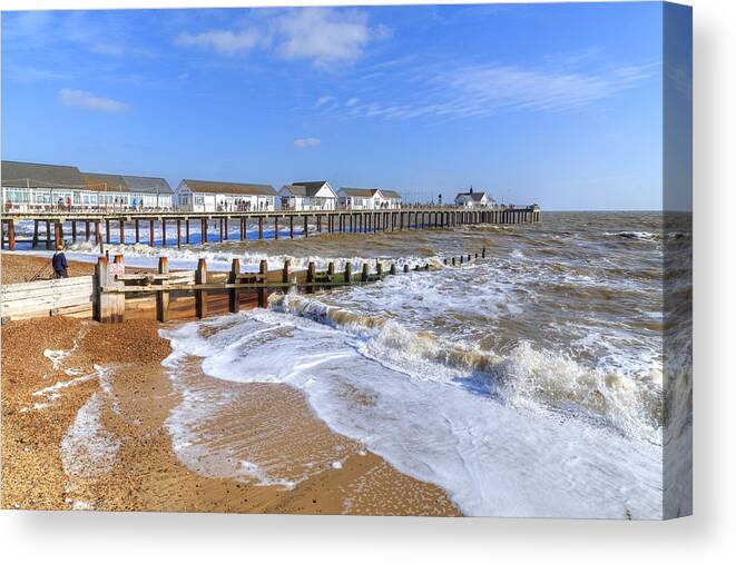 Southwold Pier Canvas Print featuring the photograph Southwold - England #4 by Joana Kruse