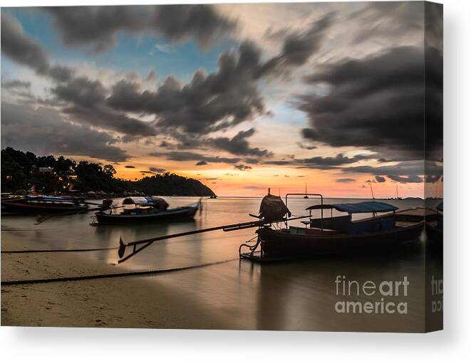 Koh Lipe Canvas Print featuring the photograph Sunset over Koh Lipe #4 by Didier Marti