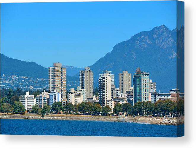 Vancouver Canvas Print featuring the photograph Vancouver downtown #4 by Songquan Deng