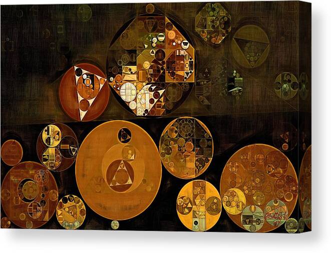 Variation Canvas Print featuring the digital art Abstract painting - Zinnwaldite brown #41 by Vitaliy Gladkiy