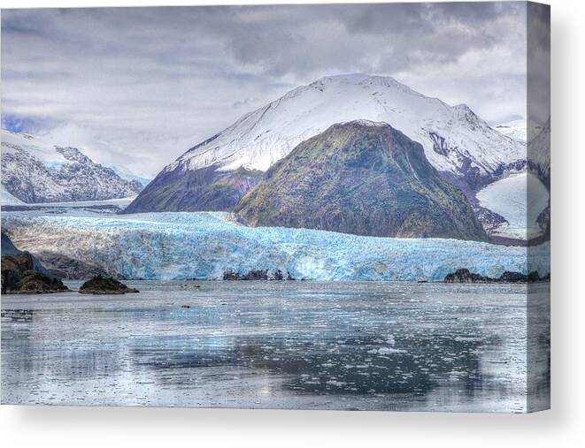 Amalia Glacier Chile Canvas Print featuring the photograph Amalia Glacier Chile #41 by Paul James Bannerman