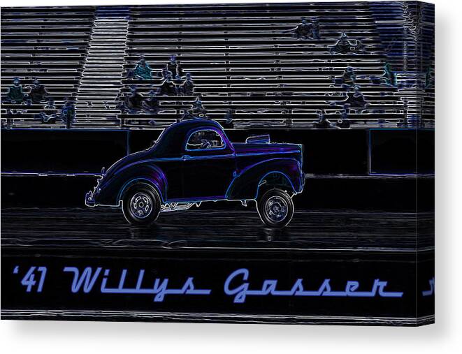 1941 Canvas Print featuring the digital art '41 Willys Gasser by Darrell Foster
