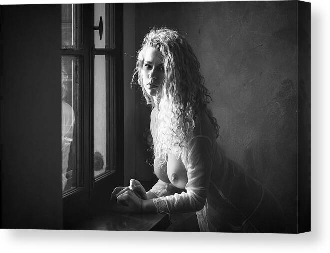 Adult Canvas Print featuring the photograph Tu M'as Promis by Traven Milovich
