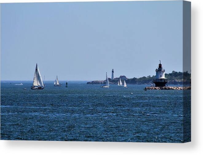 Portland Maine Canvas Print featuring the photograph Casco Bay #5 by Donn Ingemie