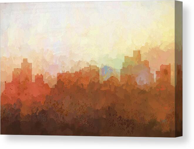 Reno Nevada Skyline Canvas Print featuring the digital art Reno Nevada Skyline #5 by Marlene Watson