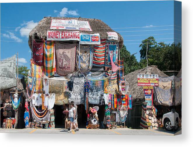 Yucatan Peninsula Canvas Print featuring the digital art Village of Coba #5 by Carol Ailles