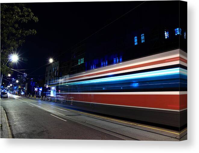 Colour Canvas Print featuring the photograph 501 east 11pm II by Kreddible Trout