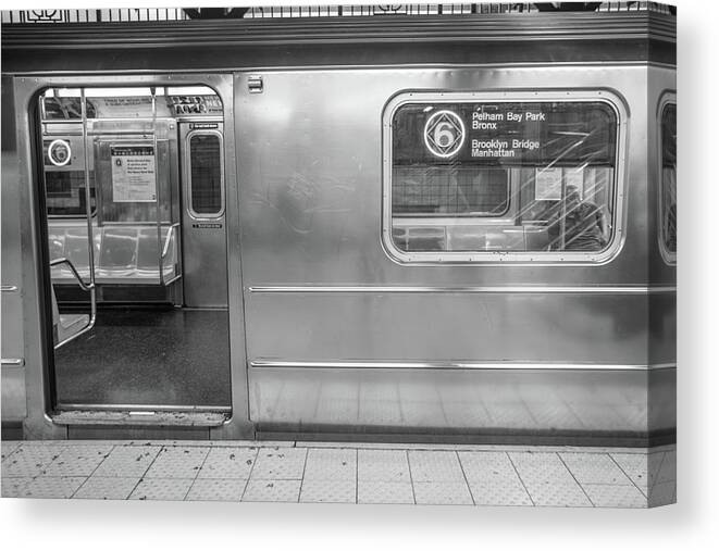 B&w Canvas Print featuring the photograph 6 Train NYC by John McGraw