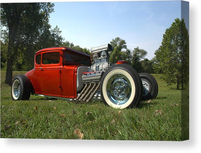1930 Canvas Print featuring the photograph 1930 Ford Coupe Hot Rod by Tim McCullough
