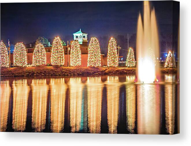 Christmas Canvas Print featuring the photograph Outdoor christmas decorations at christmas town usa #8 by Alex Grichenko
