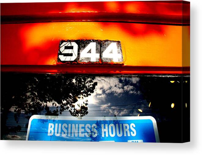Orange Canvas Print featuring the photograph 944 by Kreddible Trout