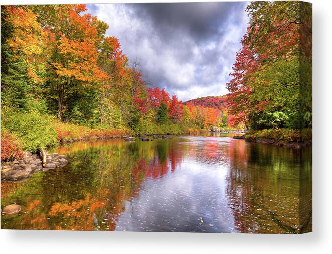 Landscapes Canvas Print featuring the photograph A Cloudy Autumn Day by David Patterson