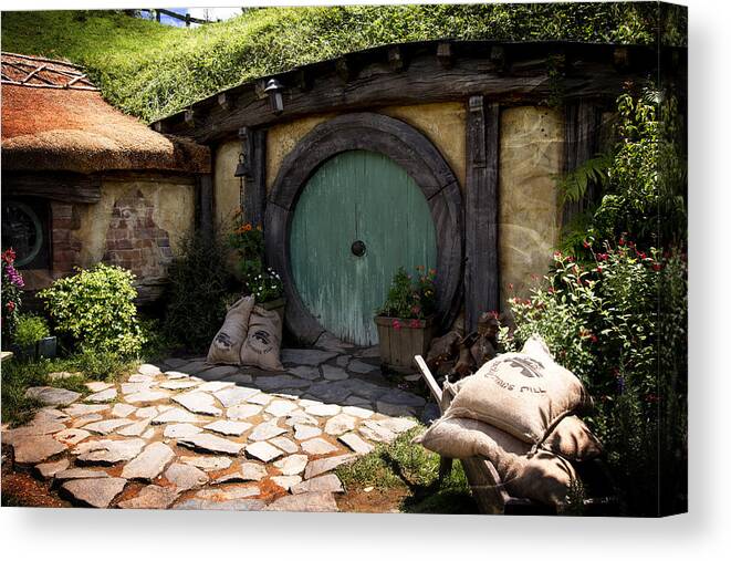 The Shire Canvas Print featuring the photograph A Colorful Hobbit Home by Kathryn McBride