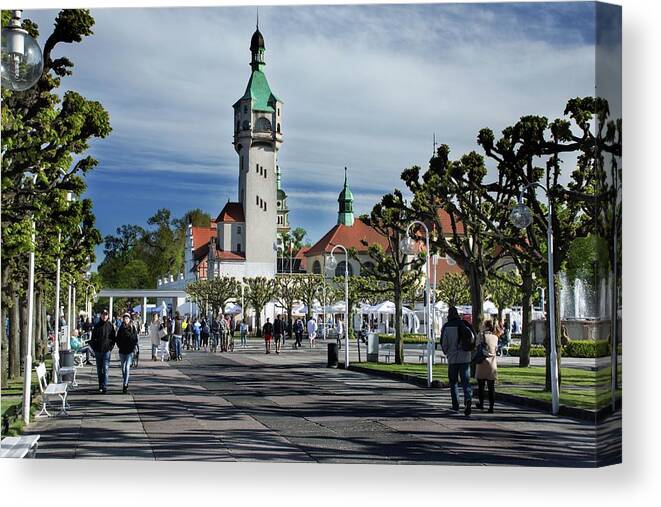 Sopot Canvas Print featuring the photograph A Day in Sopot by Robert Grac