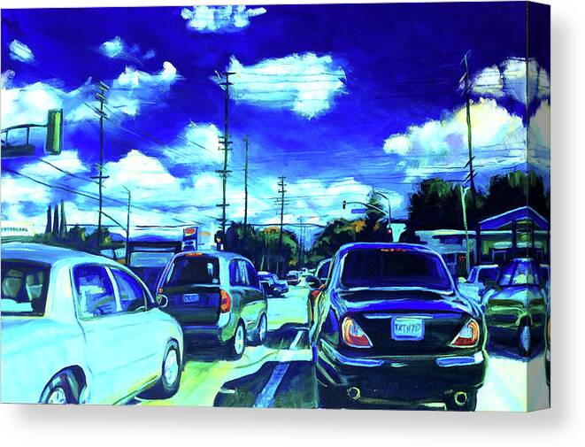 Neighborhood Canvas Print featuring the painting A Good Day by Bonnie Lambert