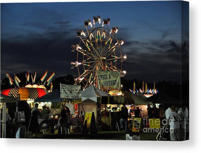 Ferris Wheel Canvas Print featuring the photograph A Night At The Fair by John Black