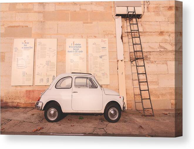 Classic Canvas Print featuring the photograph A Parisian Fiat 500 by Marcus Karlsson Sall