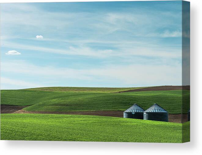 Agriculture Canvas Print featuring the photograph A pastoral scene from Palouse. by Usha Peddamatham