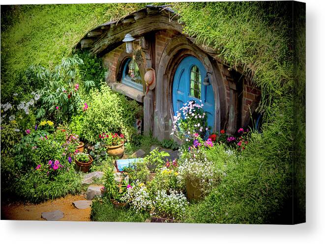 Hobbits Canvas Print featuring the photograph A Pretty Hobbit Hole by Kathryn McBride