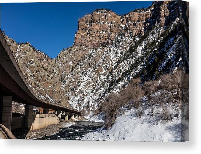  Canvas Print featuring the photograph A section of the world-famous Glenwood Viaduct by Carol M Highsmith