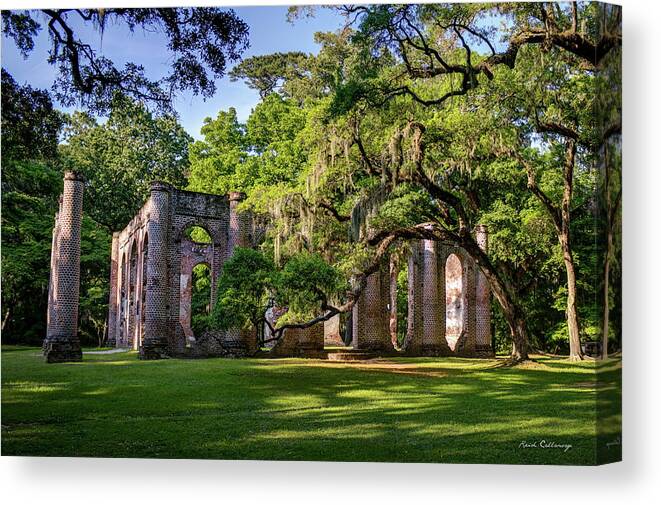Reid Callaway A Special Place Canvas Print featuring the photograph A Special Place Old Sheldon Church Ruins by Reid Callaway