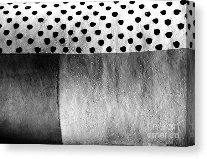 Black White Monochrome Texture Paint Painted Abstract Pattern Dots Canvas Print featuring the photograph A Tale of Three Textures by Ken DePue
